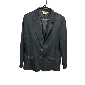 Vintage Koret Of California Button Front Blazer Jacket Black Formal Professional